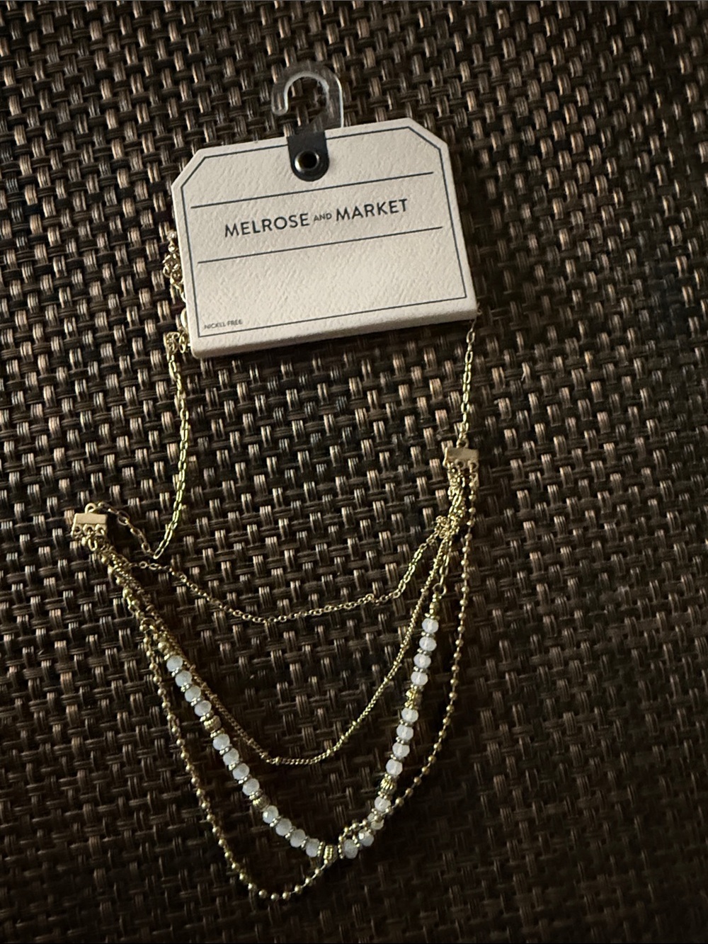 Melrose and Market Gold and White Layered Beaded Necklace
